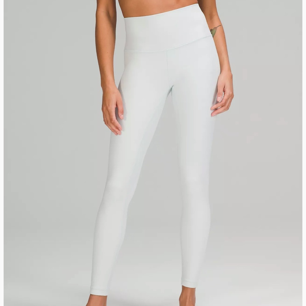 Lululemon Align HR Leggings 28" Womens Size 14 Light Gray White NWT